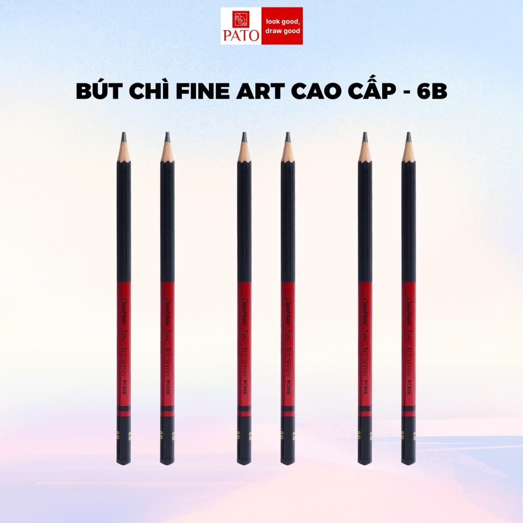 Bút Chì Gỗ Fine Art 6B Cao Cấp - 1 Chiếc, Nét Bút Mịn, Dùng Làm Họa Cụ Vẽ Tranh, Phác Thảo Chuyên Nghiệp CL-PC906