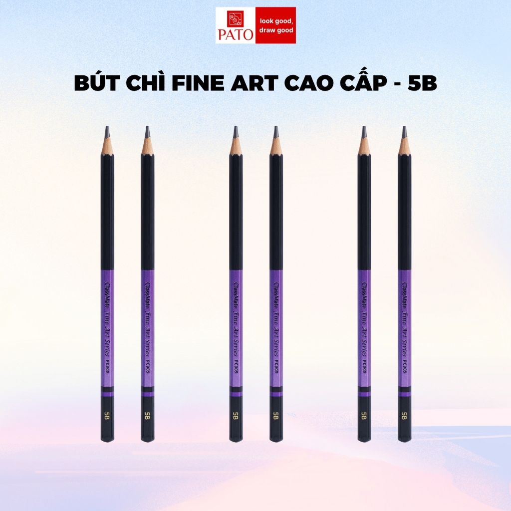 Bút Chì Gỗ Fine Art 5B Cao Cấp - 1 Chiếc, Nét Bút Mịn, Dùng Làm Họa Cụ Vẽ Tranh, Phác Thảo Chuyên Nghiệp CL-PC905