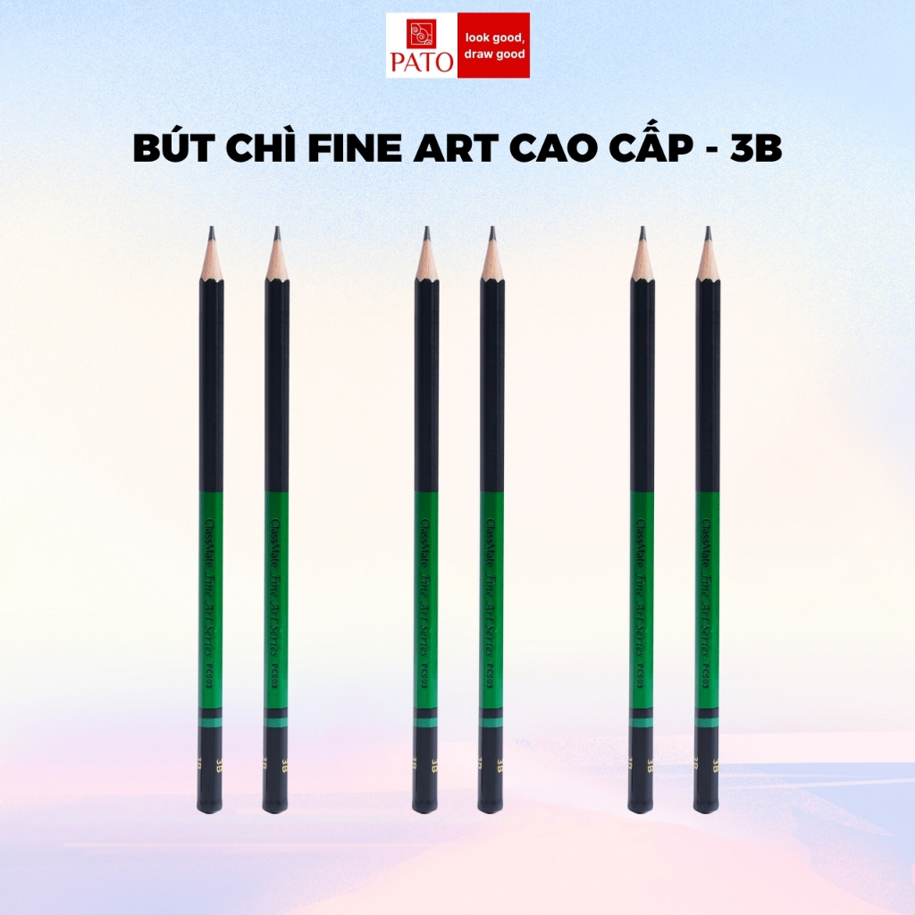 Bút Chì Gỗ Cao Cấp Fine Art 3B Thân Gỗ Đa Giác - 1 Chiếc, Nét Bút Mịn, Dùng Làm Họa Cụ Vẽ Tranh Chuyên Nghiệp PC903