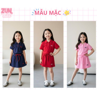 Set Thể Thao Bé Gái Áo Polo Alo & Chân Váy Lưng Thun AZB596 – Cotton Cá Sấu Mềm, Màu Tươi Sáng