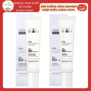Kem Chống Nắng Biomeek BIOMEEK UVM PEACH BLOOM SPF 50+ PA++++  - Bebeauskinshop