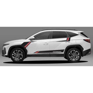 Tem 2 bên Sườn Xe Hyundai Tucson,Team decal Ô tô, in nền trong