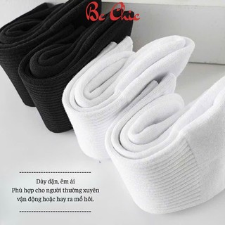 Tất / vớ cổ cao nam nữ T 909 màu trắng - Tất / vớ loại đẹp thấm hút mồ hôi co giãn 8 chiều BC_CHIC LINGERIE