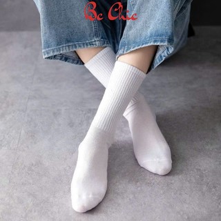 Tất / vớ cổ cao nam nữ T 909 màu trắng - Tất / vớ loại đẹp thấm hút mồ hôi co giãn 8 chiều BC_CHIC LINGERIE