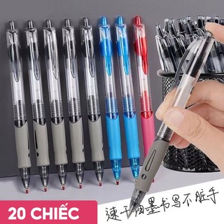 Bút bi bấm thân to cầm chắc tay, gel mực đen ngòi 0.5mm viết trơn tru, nét nhỏ đẹp, dùng cho học sinh và văn phòng