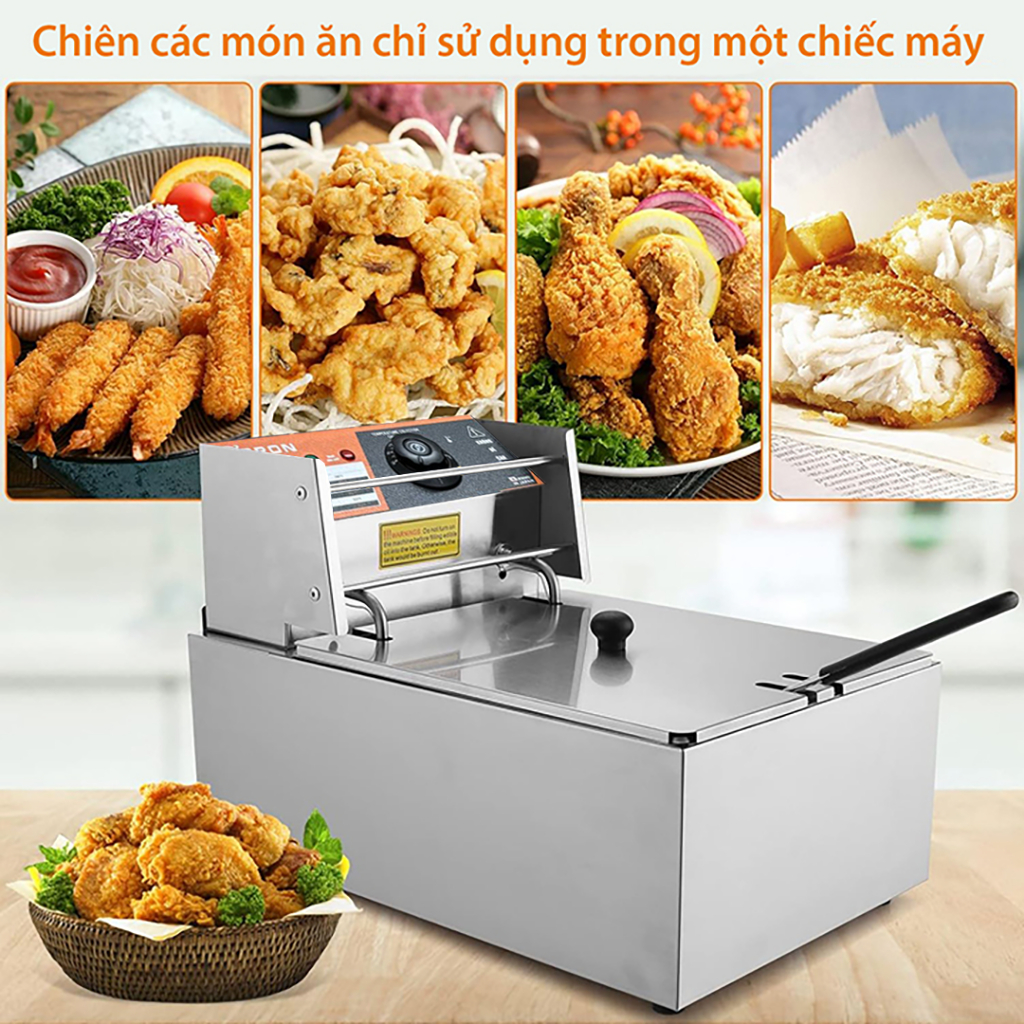 Bếp chiên nhúng điện DORON 2500W đa năng chiên gà rán, khoai tây, đồ ăn nhanh