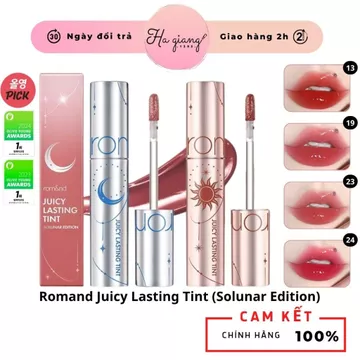[NEW - Solunar Edition] Son Tint Bóng Romand The Juicy Lasting Tint 13, 19, 23, 24 Bản Mặt Trăng, Mặt Trời, Ngôi Sao