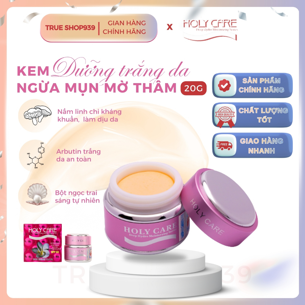 Kem dưỡng trắng da ngừa mụn HOLY CARE ANTI ACNE-FIRMING SKIN WHITENING 7 DAY 20g (Hồng)