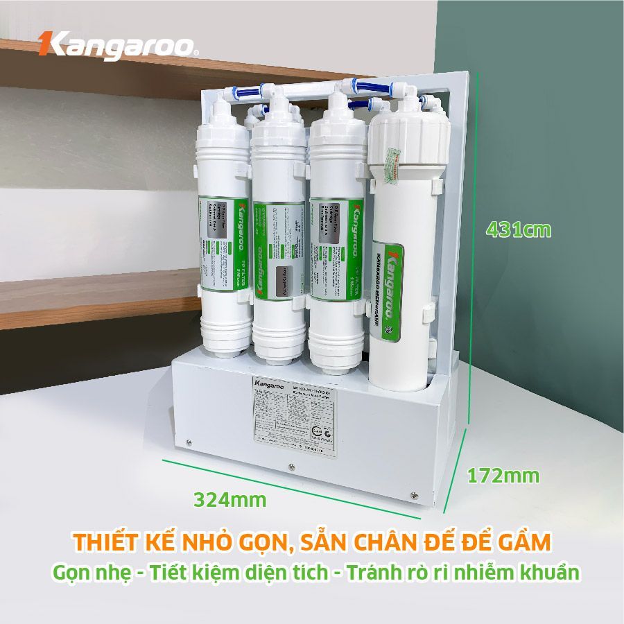 Máy Lọc Nước RO KGHP66 Hydrogen Kangaroo Chính Hãng 9 Lõi Lọc Bảo Hành 2 Năm Toàn Quốc Thiết Kế Nhỏ Gọn Để Gầm Bếp