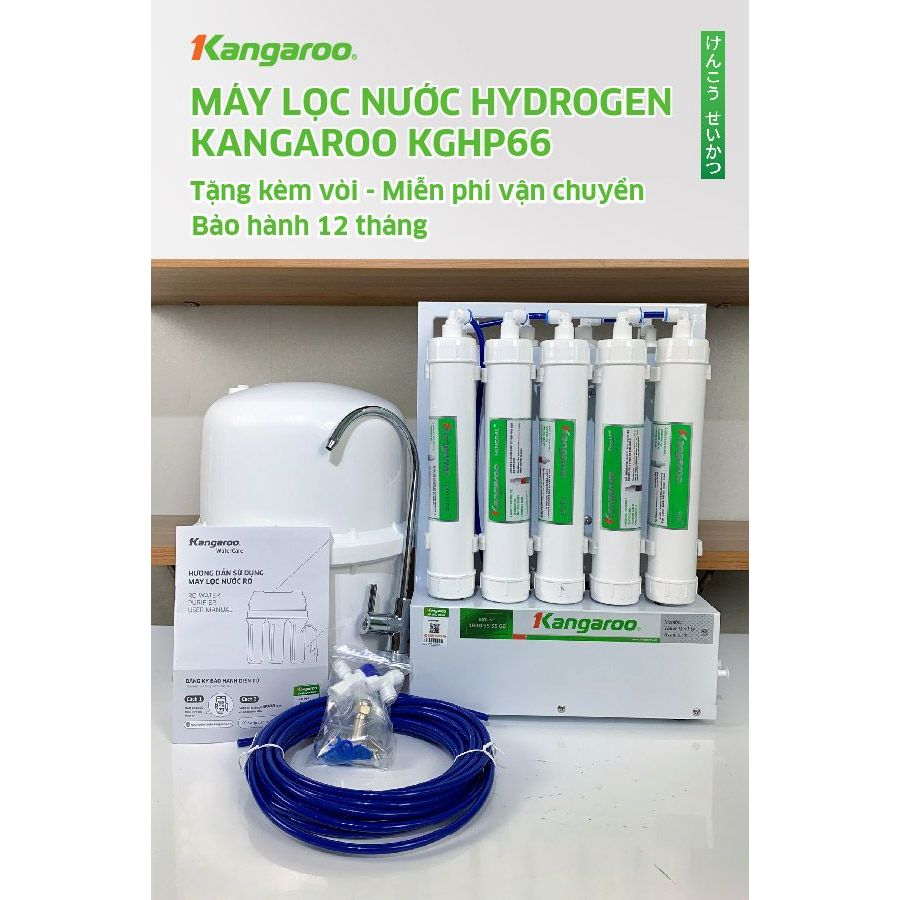 Máy Lọc Nước RO KGHP66 Hydrogen Kangaroo Chính Hãng 9 Lõi Lọc Bảo Hành 2 Năm Toàn Quốc Thiết Kế Nhỏ Gọn Để Gầm Bếp