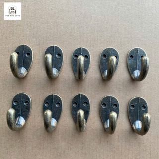 Combo 5-10 móc treo kim loại gắn tường Oabu phong cách cổ điển vintage 9a, màu đồng