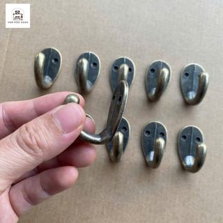 Combo 5-10 móc treo kim loại gắn tường Oabu phong cách cổ điển vintage 9a, màu đồng