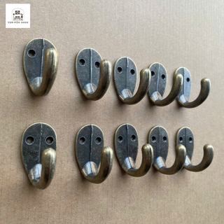 Combo 5-10 móc treo kim loại gắn tường Oabu phong cách cổ điển vintage 9a, màu đồng