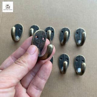 Combo 5-10 móc treo kim loại gắn tường Oabu phong cách cổ điển vintage 9a, màu đồng