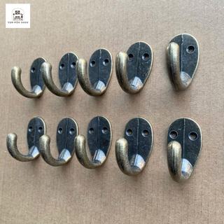 Combo 5-10 móc treo kim loại gắn tường Oabu phong cách cổ điển vintage 9a, màu đồng