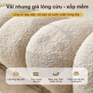 Ghế trang điểm 2/3/4 tầng đôn tròn lông xù siêu mềm Có thể sử dụng làm ghế thay giày ghế phòng khách