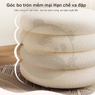 Ghế trang điểm 2/3/4 tầng đôn tròn lông xù siêu mềm Có thể sử dụng làm ghế thay giày ghế phòng khách