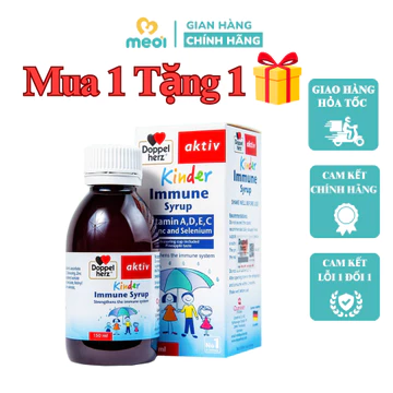 Siro tăng đề kháng cho bé Doppelherz Kinder Immune Syrup hỗ trợ phòng ngừa ốm vặt cho bé 150ml - Mẹ Ơi