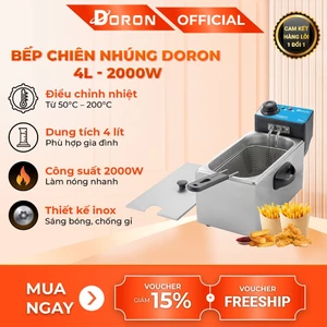 Nồi chiên ngập dầu 4L DORON 2000W nhiệt độ cao, sôi cực nhanh