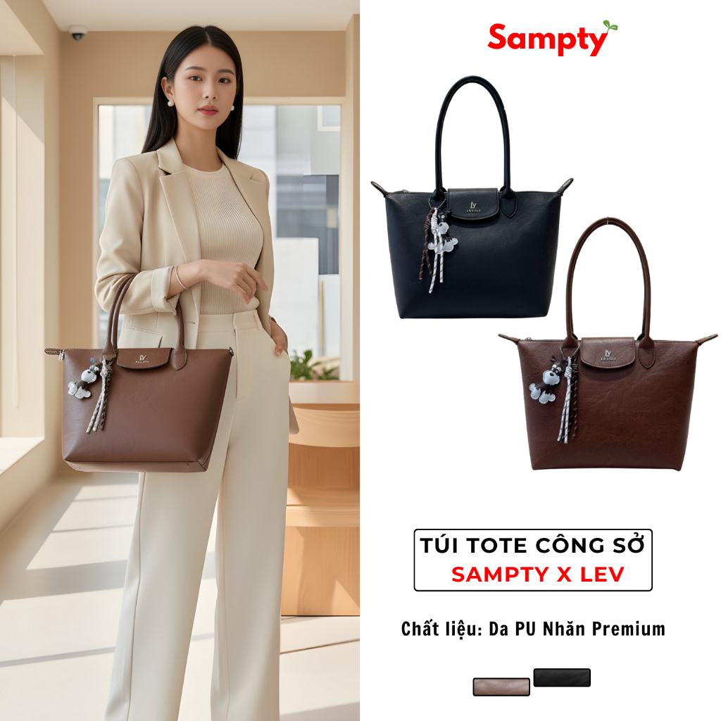 [TẶNG THÊM DÂY ĐEO] Túi Tote Công Sở 𝐒𝐚𝐦𝐩𝐭𝐲 𝐱 𝐋𝐞𝐯 Đi Làm Đi Học Tùy Chọn Charm Xinh