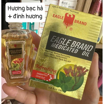 [ 2 nắp Mỹ ] Dầu gió Eagle Brand Medicated Oil (Dầu gió con ó) với hương bạc hà và nụ đinh hương (peppermint clove bud).