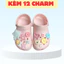 Dép quai hậu kèm charm dễ thương êm chân chống trơn trượt đi chơi đi học - Hỗ trợ đổi size