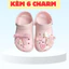 Dép quai hậu kèm charm dễ thương êm chân chống trơn trượt đi chơi đi học - Hỗ trợ đổi size