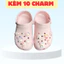 Dép quai hậu kèm charm dễ thương êm chân chống trơn trượt đi chơi đi học - Hỗ trợ đổi size