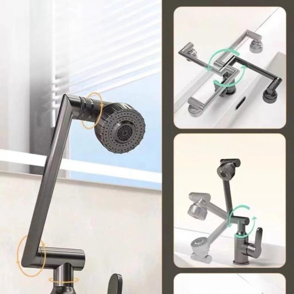 [ Có Kèm Dây ] Bộ Vòi rửa Lavabo Đầu Xoay 720 Độ Thông Minh Vòi Nước Nóng Lạnh Lõi Đồng Nguyên Chất 2 Chế Độ Xả