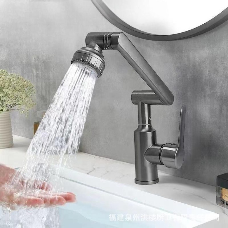 [ Có Kèm Dây ] Bộ Vòi rửa Lavabo Đầu Xoay 720 Độ Thông Minh Vòi Nước Nóng Lạnh Lõi Đồng Nguyên Chất 2 Chế Độ Xả