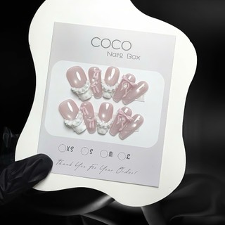 (Hot Sale) Nail Box thiết kế G154 màu thạch hồng mắt mèo đính nơ siêu xinh tiểu thư nhà Gemychip