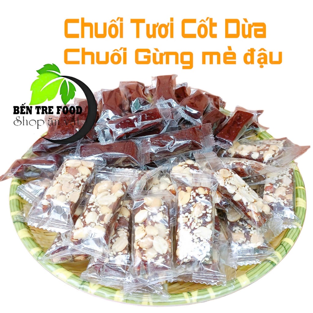 Kẹo Chuối Gừng Mè và Kẹo Chuối Tươi Cốt Dừa ít đường
