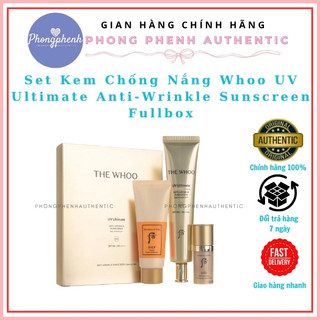 SET KEM CHỐNG NẮNG WHOO UV ULTIMATE ANTI-WRINKLE SUNCREEN