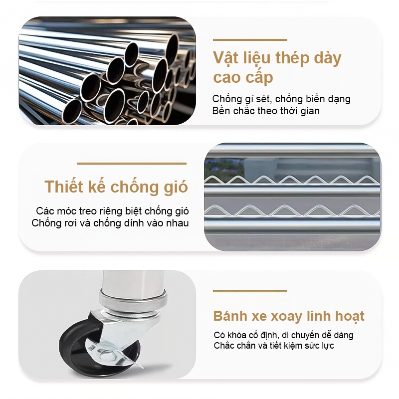 𝐎𝐥𝐢𝐟𝐞Giá Phơi Quần Áo Inox Cao Cấp Giá Treo Quần Áo Gấp Gọn Mẫu Mới Sào Phơi Quần Áo Có Thể Mở Rộng Có Bánh Xe