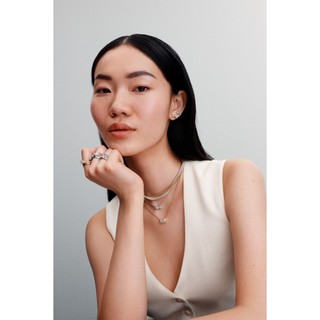 Nhẫn Pandora Timeless Mạ Vàng 14K Hình Nơ Thiết Kế 3 Vòng