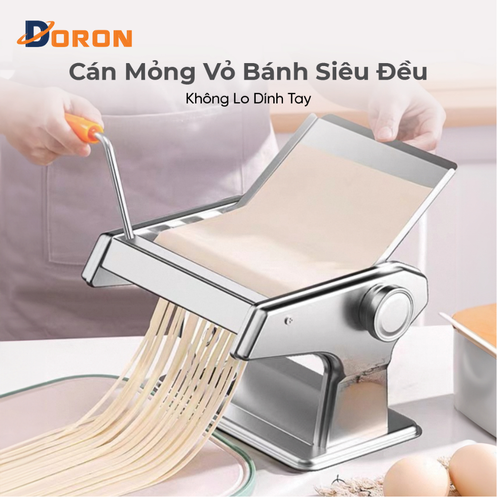 Máy cắt mỳ, máy cán mỏng bột DORON 3 lưỡi dao có điều chỉnh dày mỏng 6 cấp độ thuận tiện