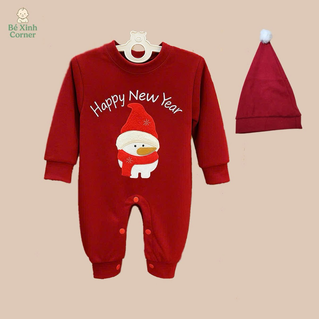 Bé Xinh Corner | Body-suit Giữ Ấm Kèm Mũ Cho Bé, chất nỉ siêu mềm mịn và giữ ấm mùa đông - 2 Màu