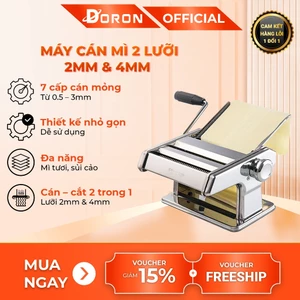 Máy cán bột làm mì DORON 2 lưỡi dao có điều chỉnh dày mỏng 6 cấp độ thuận tiện