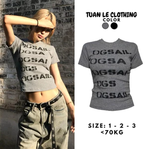 Áo Thun Nữ Dáng Babytee Tay Ngắn In Chữ Basic Nhiều Màu Cổ Tròn Ôm Body Phong Cách Y2k Đường Phố