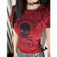 Áo Thun Nữ BABYTEE Dáng Ôm In Họa Tiết Độc Đáo Phong Cách STREETWEAR Grunge Y2K Cá Tính [Màu Đỏ Đô]