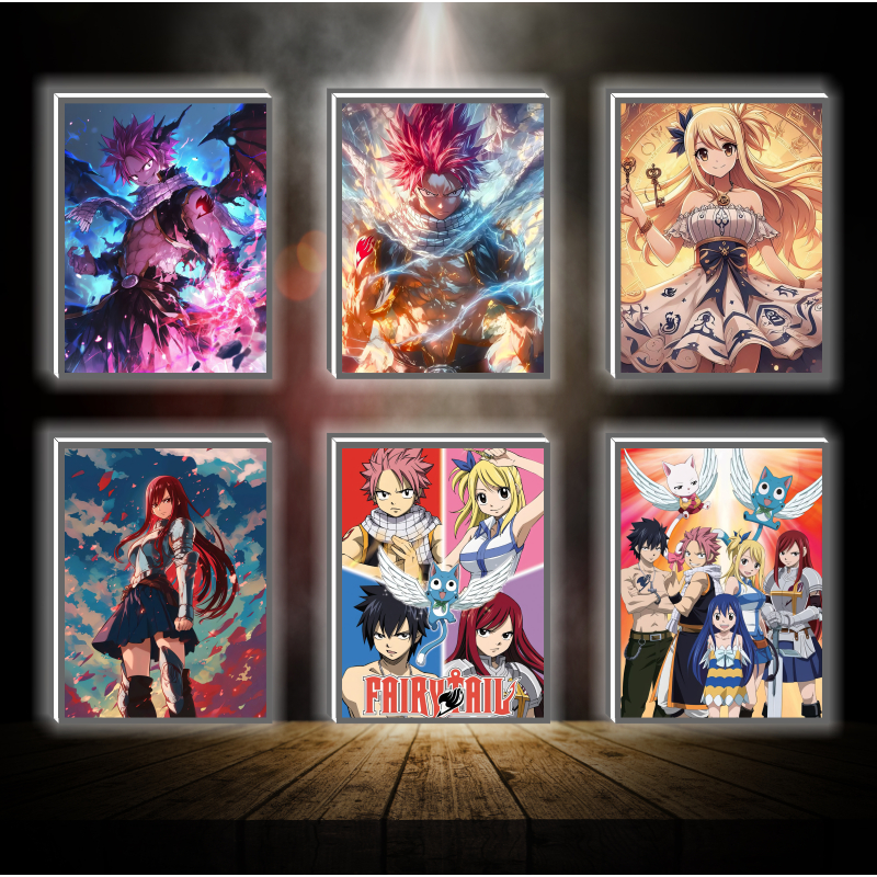 Tranh đèn led 3D đổi màu Fairy tail - Tranh đèn led 3D ANIME trang trí bàn làm việc, đèn ngủ