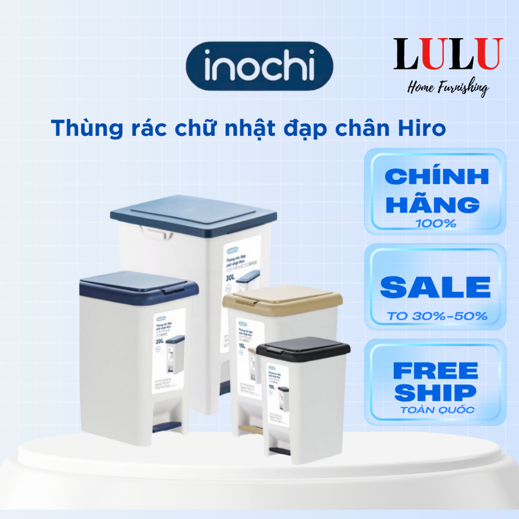Thùng Rác Đạp Chân Inochi Có Lõi Sọt Rác Chữ Nhật Nhựa Nắp Đậy INOCHI ...
