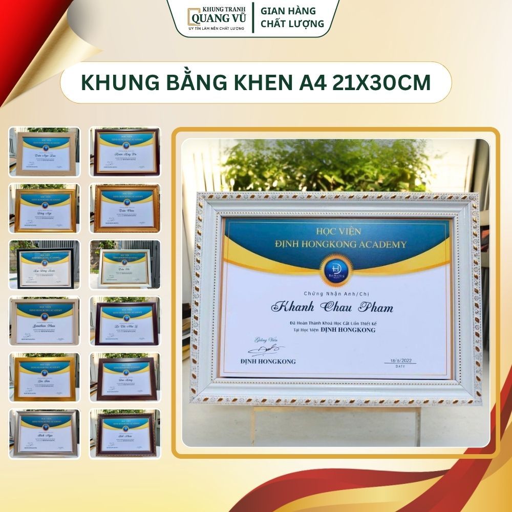 (Hỏa tốc) Khung bằng khen A4 – 21*30  – Giá Gốc Tại Xưởng_tặng đinh 3 chân