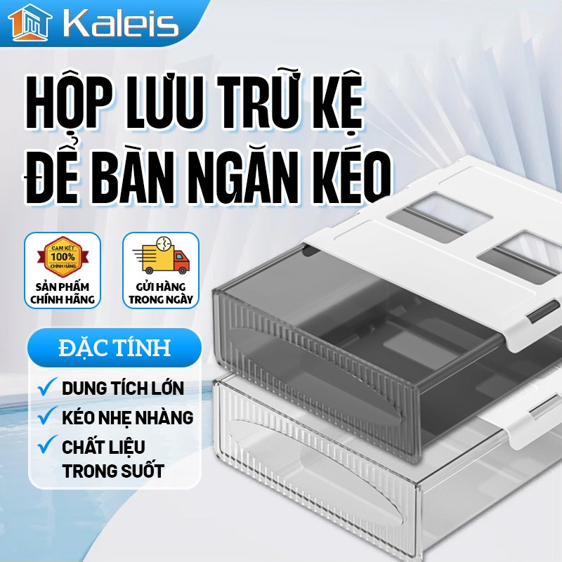 Kaleis Hộp lưu trữ ngăn kéo để bàn – dung tích lớn, có thể treo, kéo ra tiện lợi, giấu gọn dưới bàn làm việc