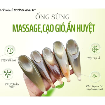 Dụng cụ cạo gió ấn huyệt chuyên dụng bằng sừng một đầu bi, massage giải cảm trục hàn ra khỏi cơ thể