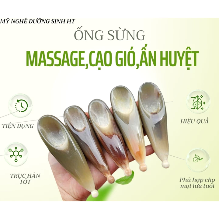 Dụng cụ cạo gió ấn huyệt chuyên dụng bằng sừng một đầu bi, massage giải cảm trục hàn ra khỏi cơ thể