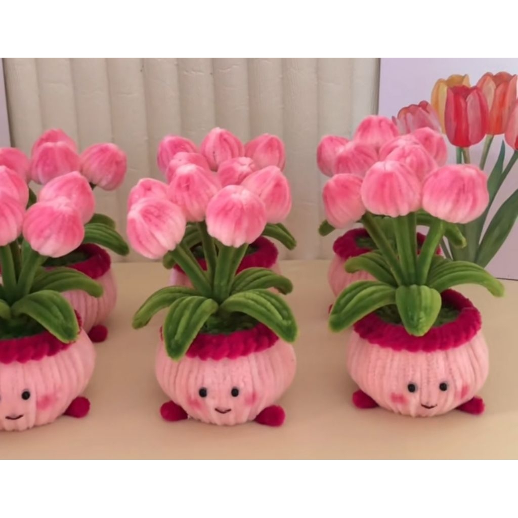 Chậu Hoa Tulip Kẽm Nhung Mẫu Chậu Tròn Siêu Xinh