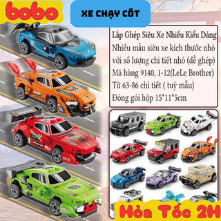 Mô Hình Lắp Ráp Ô Tô Cót Mini Có Hộp 70 Chi Tiết, Mô Hình Xếp Hình Xe Đua Cỡ Nhỏ, Đồ Chơi Quà Tặng Lắp Ráp Bobotoys