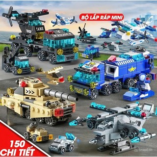 Mô Hình Đồ Chơi Xếp Hình Theo Chủ Đề Cảnh Sát - Máy Bay - Cứu Hỏa, Bộ Đồ Chơi Xếp Hình Trí Tuệ, Quà Sinh Nhật Bobotoys