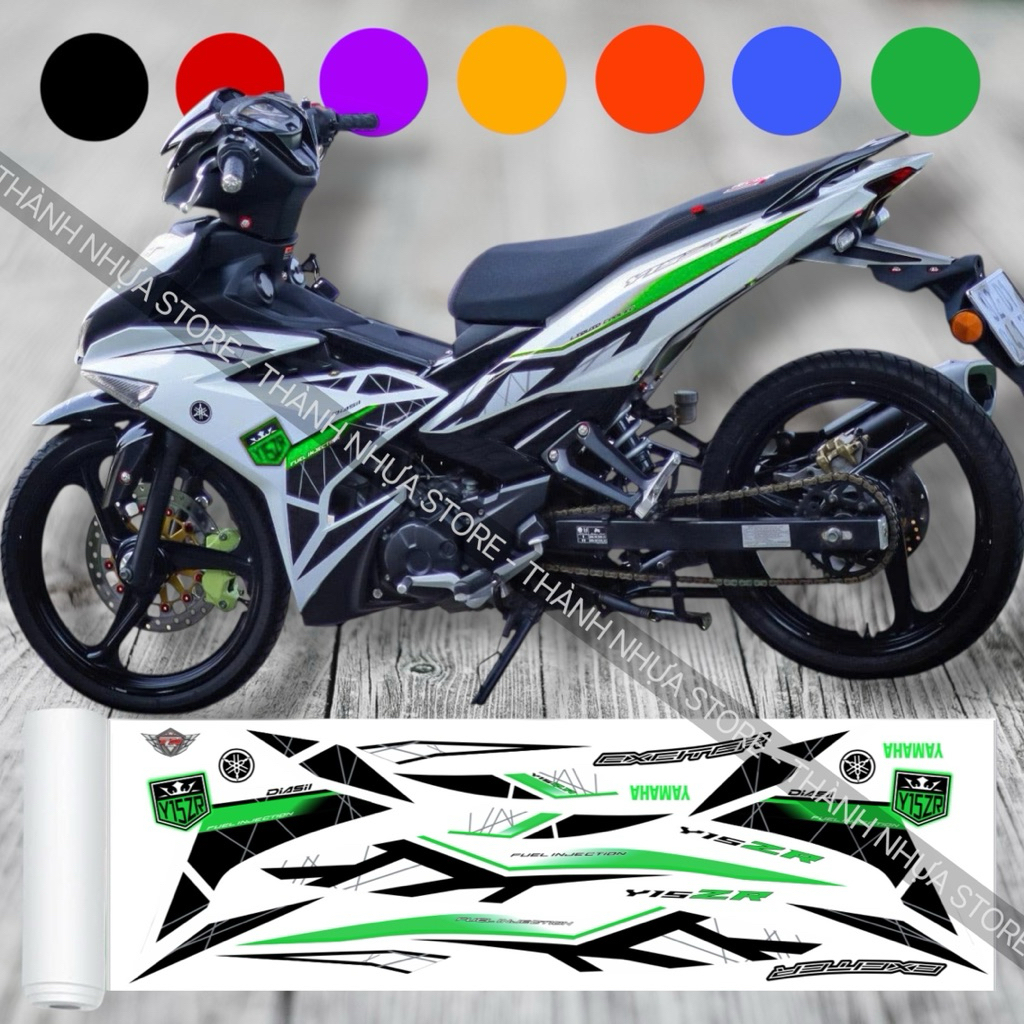 [ĐỦ MÀU] Tem Y15ZR V2 Ex150 - Tem rời dán Exciter 150 3 lớp xe trắng